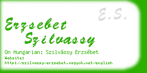 erzsebet szilvassy business card